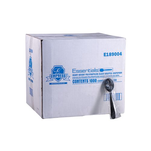 Empress Heavy Weight Soupspoon Polypro Black Wrapped Dense Pack Pack 1000 / cs