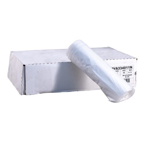 33 Gal. High Density Interleaved Can Liner 33''x39'' 20 lb. Dry Cap., Clear (25 Per Roll, 20 Rolls)