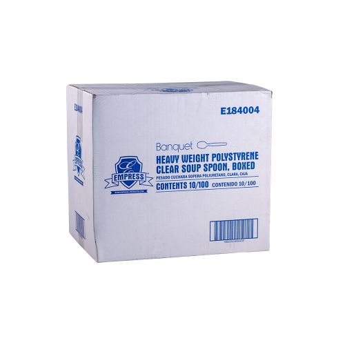 Empress Banquet Heavy Weight Soupspoon PS Clear Boxed Pack 10 / 100 cs