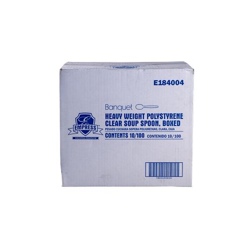 Empress Banquet Heavy Weight Soupspoon PS Clear Boxed Pack 10 / 100 cs