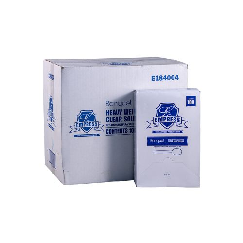 Empress Banquet Heavy Weight Soupspoon PS Clear Boxed Pack 10 / 100 cs