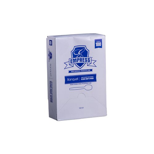 Empress Banquet Heavy Weight Soupspoon PS Clear Boxed Pack 10 / 100 cs