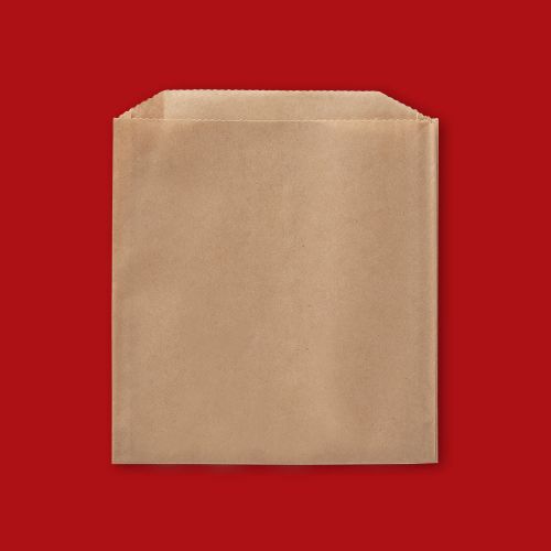 Fischer Plain Brown Kraft Grease Resistant Sandwich Bag 6 x 3/4 x 6 1/2 Pack 2000 / cs