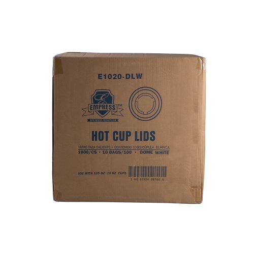 Empress Dome Lid for 10-20oz Paper Hot Cups White Pack 10 / 100 cs