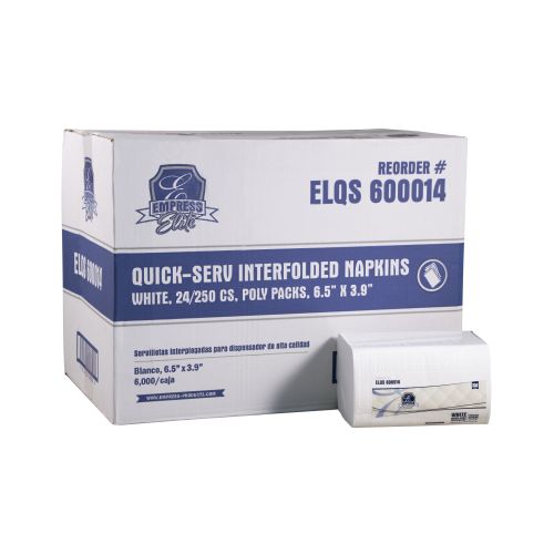 1/2 Fold Interfold Dispenser Napkins 6.5''x8'', Pack, White (250 Per Pack, 24 Packs)