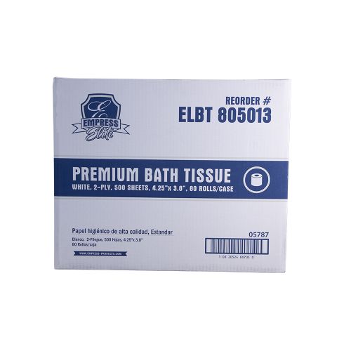 Empress Elite Bath Tissue 4.25 X 3.8 2 Ply White 500 Sheets Pack 80 Rolls