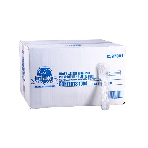 Empress Fork White Wrapped Heavy Weight Polypro Pack 1000 / cs