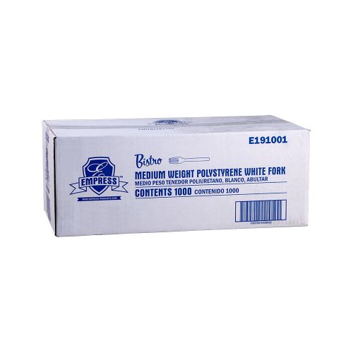Empress Bistro Medium Weight Teaspoon PS White Bulk Pack 1000 / cs