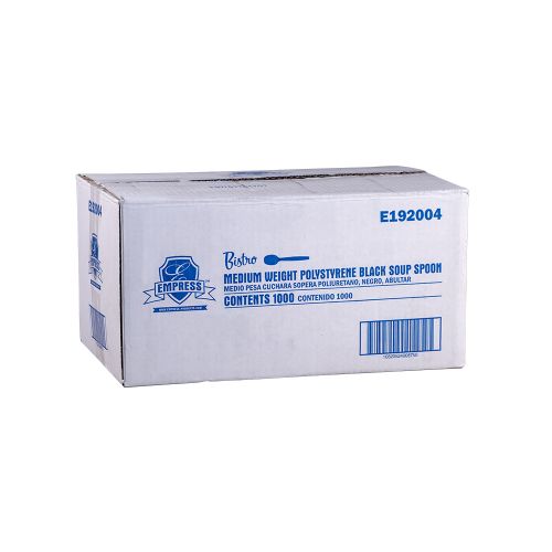 Empress Bistro Medium Weight Soupspoon PS Black Bulk Pack 1000 / cs