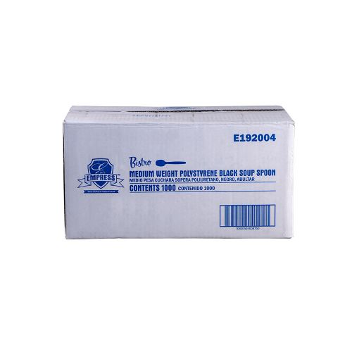 Empress Bistro Medium Weight Soupspoon PS Black Bulk Pack 1000 / cs