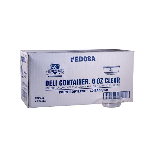 Empress Deli Container Clear 8 oz Pack 10 / 50 cs