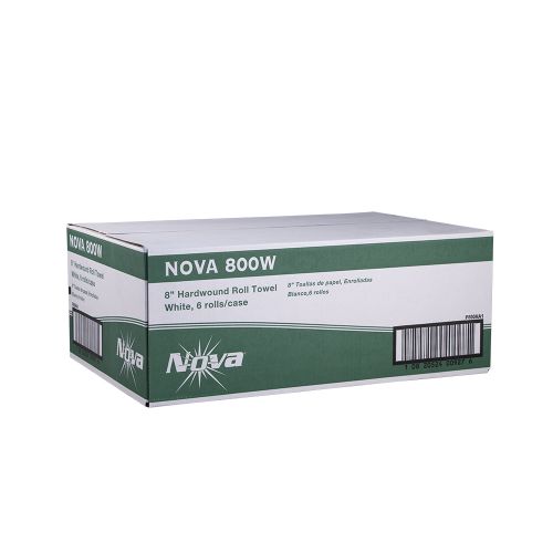 1-Ply Hardwound Paper Towel Roll 8''x800', White (6 Rolls)