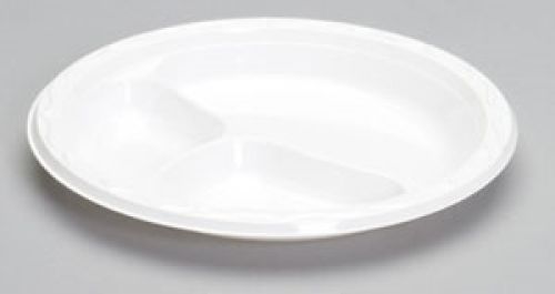 9" 3 Compartment Plastic Plate