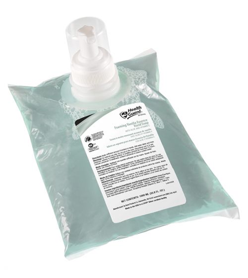 Health Guard Foaming Vanilla Essence Hand Soap, Light Green with Vanilla Fragrance, 6/1000 mL