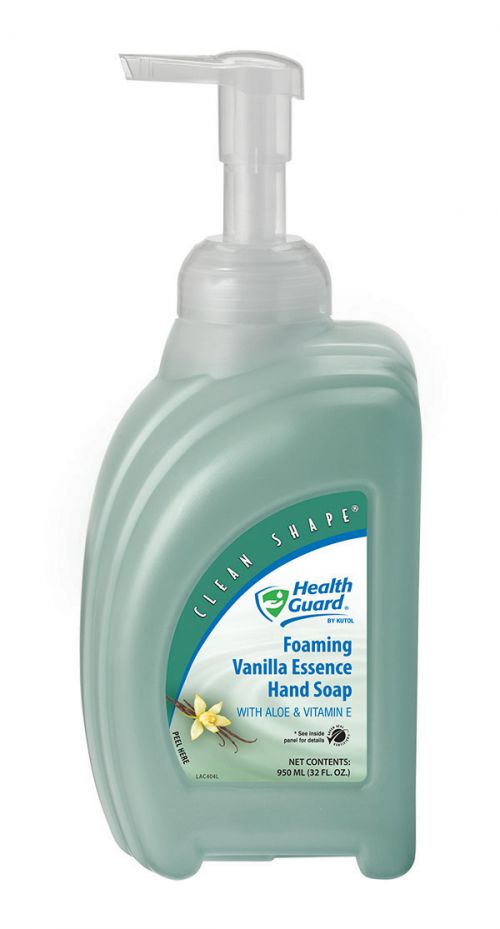 Health Guard Foaming Vanilla Essence Hand Soap, Light Green with Vanilla Fragrance, 8/950 mL Clean Shape