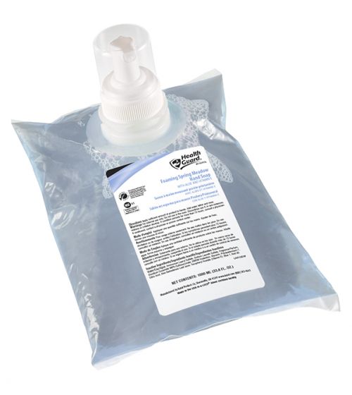 Health Guard Foaming Spring Meadow Hand Soap, Light Blue with Spring Meadow Fragrance, 6/1000 mL