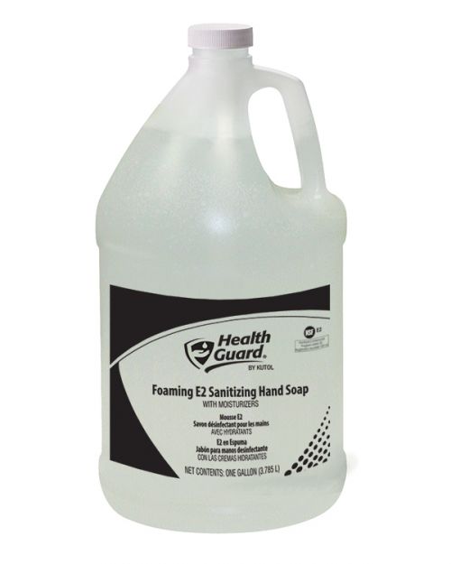 Health Guard Foaming E2 Sanitizing Hand Soap, Clear with No Fragrance, 4/1 Gal Pour Top