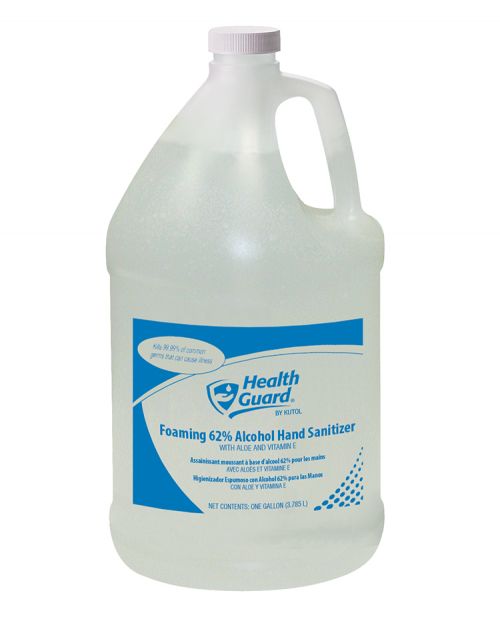 Health Guard Foaming 62% Alcohol Hand Sanitizer, Clear with No Scent, 4/1 Gal Pour Top