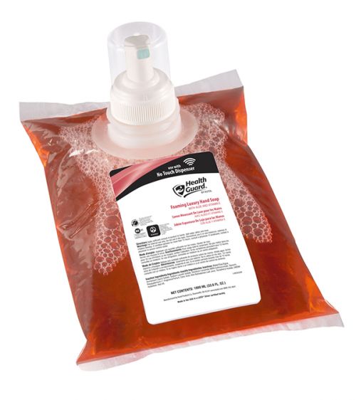 Health Guard Foaming Luxury Hand Soap, Pink with Tropical Scent, 4/1000 mL No Touch