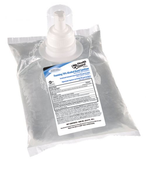 Health Guard Foaming 70% Alcohol Hand Sanitizer, Clear with No Scent, 6/1000 mL
