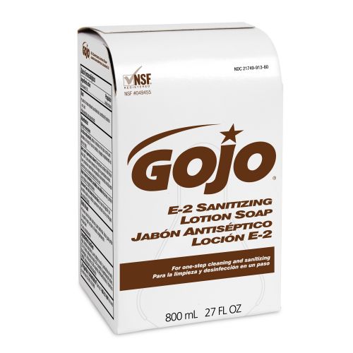 Gojo E2 Sanitizing Lotion Soap 800 ml refills Clear Pack 12 / cs