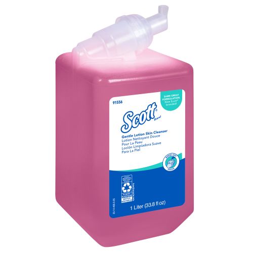 Scott Essential (formerly Kleenex) Gentle Lotion Skin Cleanser (91556), Floral, Pink, 1.0 L, 6 Packages/Case - Same Kleenex quality, now Scott branded