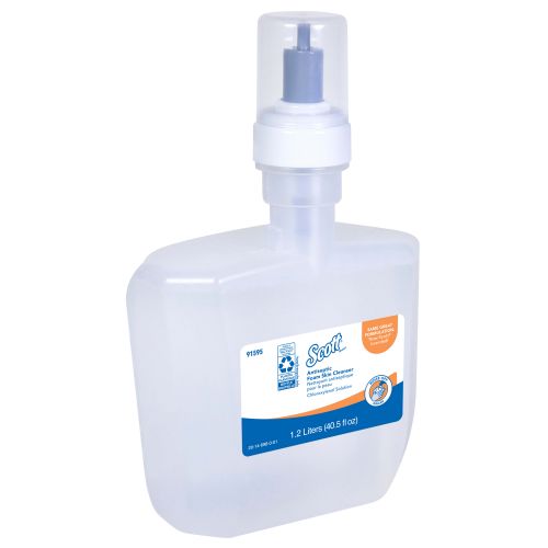 Scott Control Anitseptic Foam Skin Cleanser, 1.75% PCMX, NSF E-2 Rated (91595), Clear, Unscented Soap, 1.2 L E-Cassette, 2 Packages/Case