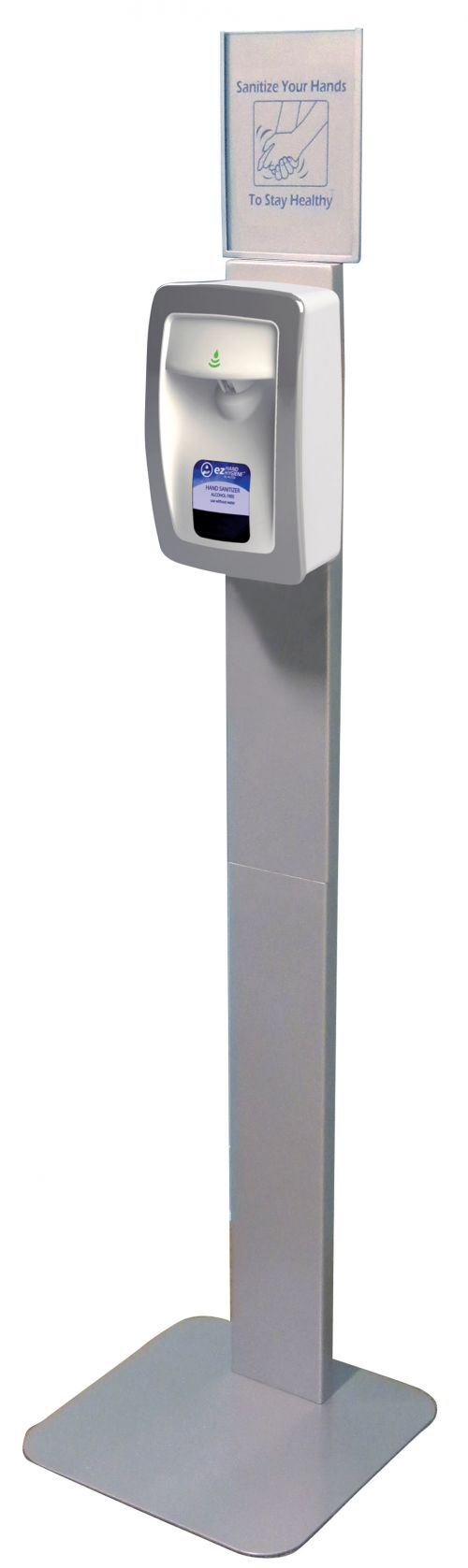 Health Guard No Touch Floor Stand with Sign, Silver, Each