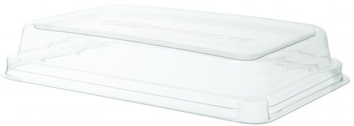 WorldVieweÂ¢â€žÂ¢ 100% Recycled Content Lid, Fits 24-32oz Rectangle Sugarcane Take-Out Containers