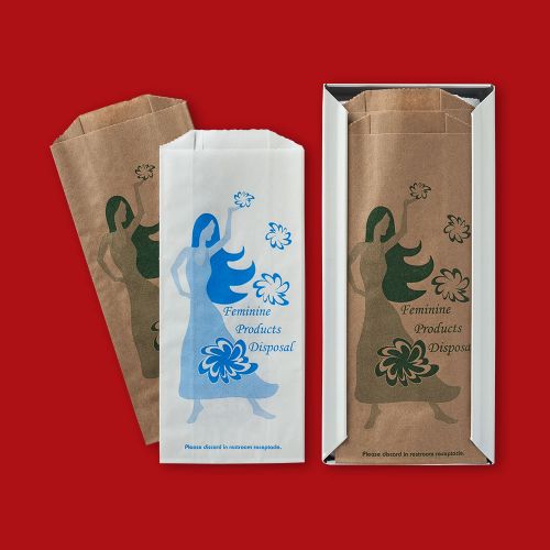 Fischer printed blue & white sanitary disposable bags 