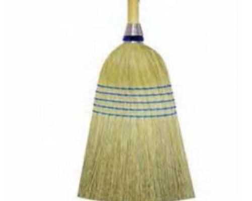 ABCO Janitor Broom Blended 5 Sew Natural Green Pack 6/cs
