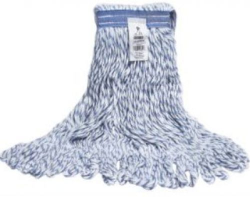 ABCO Large Candy Striped Finish Mop Blue / White Narrow Band Pack 12 / cs