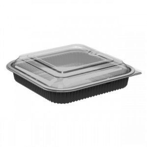 Anchor Packaging 36oz Black Base With Clear Vented Lid Culinary Squares Combo Pack Pack 150 / 150