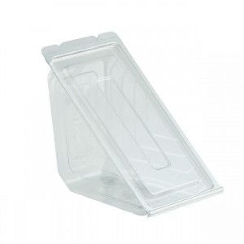 Anchor Packaging 6.6x3.5x3.5 Hinged Sandwich Wedge Clear Base / Clear Lid Pack 250