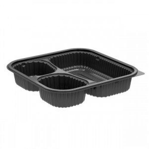 Anchor Packaging Black 3-Compartment Base Culinary Squares Pack 300