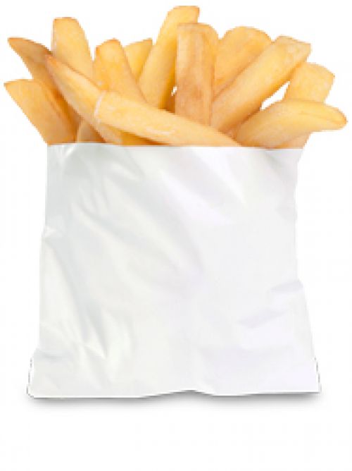 Bagcraft Grease Resistant Fry Bag White 4.5 x 4.5 Pack 2000 / cs