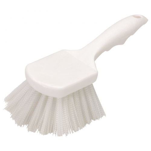 Carlisle Wht Nylon Utility Brush Short Handle Pack EA