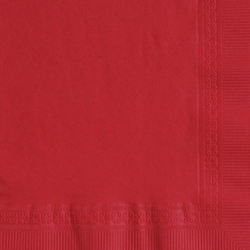 1/4 Fold 2-Ply Beverage Napkins 9.75''x9.75'', Pack, Red (200 Per Pack, 5 Packs)