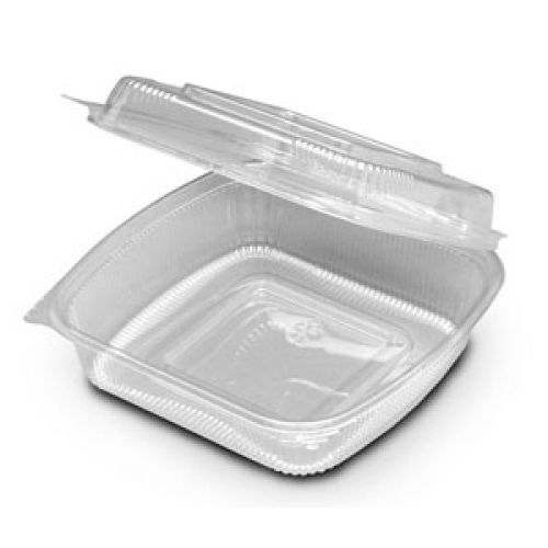 D&W Fine Pack 8 Clear Hinged Container Med Square 8.63 x 8.13 x 2.84 Pack 160