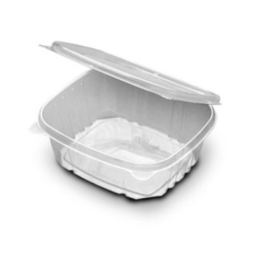 D&W Fine Pack 32oz Clear Hinged Container VersaPak PETE 6.75X5.75X2.50 Pack 200