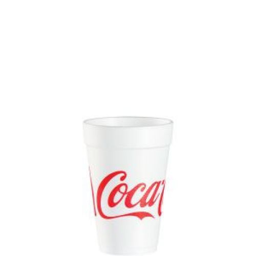 Coca-Cola Foam Cup 16 oz White With Red Print
