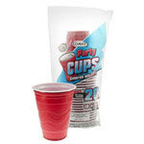 Plastic Cup 18 oz Red / White