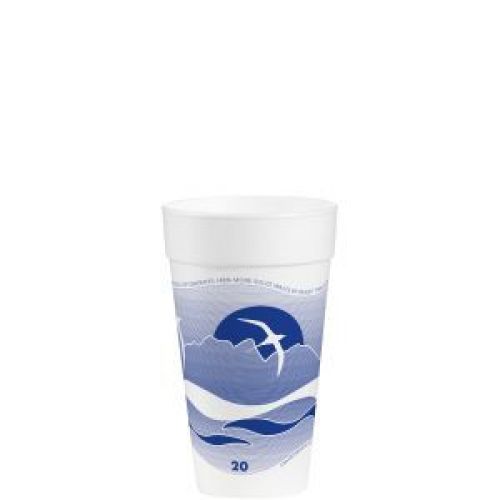 Horizon Foam Cup 20oz White With Blueberry Print