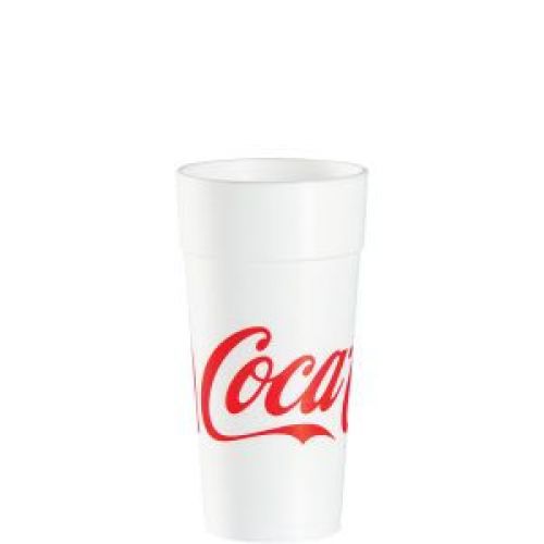 Coca-Cola Foam Cup 24 oz White With Red Print