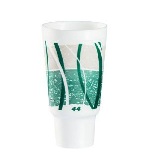Impulse Foam Cup 44 oz White With Green & Gray print