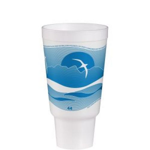 Horizon Foam Cup 44 oz White With Ocean Blue print