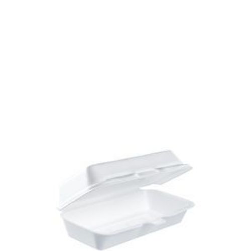 Foam Hinged Containers (Non Perf) Hot Dog 7 1/8'' x 3 3/4'' x 2 1/4''