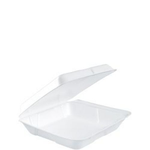 Foam Hinged Containers (Non Perf) Small 1 compartment 8'' x 7 1/2'' x 2 1/4''