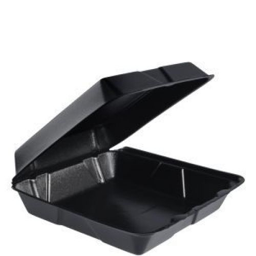 Foam Hinged Containers (Non-Perf) Large 9 1/2'' x 9 1/4'' x 3''