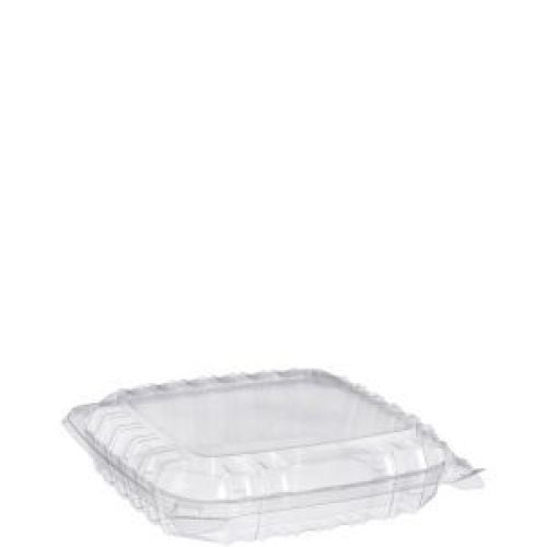 Hinged Container Shallow Medium 1 Compartment Clear 8.3'' x 8.3'' x 2''